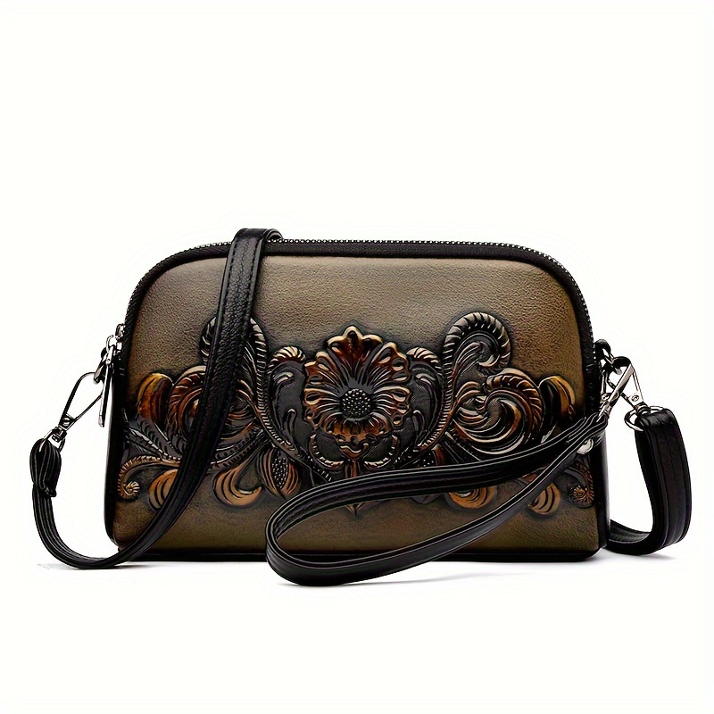 Women's Bag Chinese Style Double Layer Mobile Phone Bag Women' Shoulder Bag Fashion Clutch Bag Crossbody Small Bag