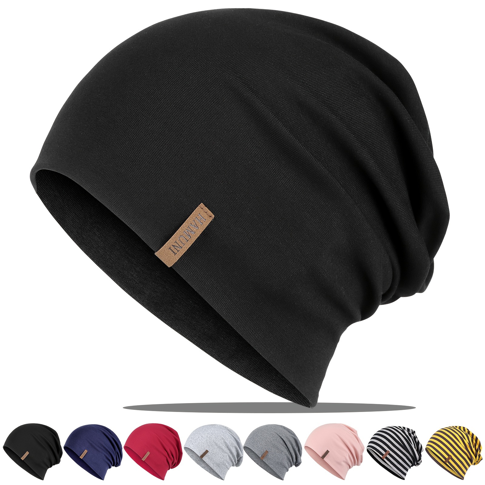 

Men's Hat Women's Brimless Hat Lazy Pile Hat 95% Cotton, Soft Thin Cotton Hat, Lightweight Breathable Long Bean Hat Chemotherapy Hat, Running Hat For All , Men And Women