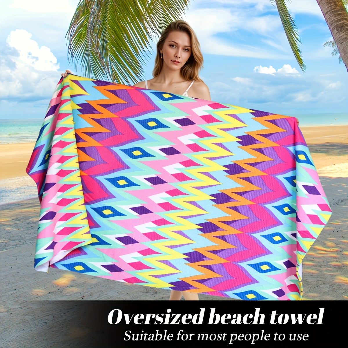 Oversized Microfiber Beach Towel Soft Quick Dry Pool Blanket_voghion.com