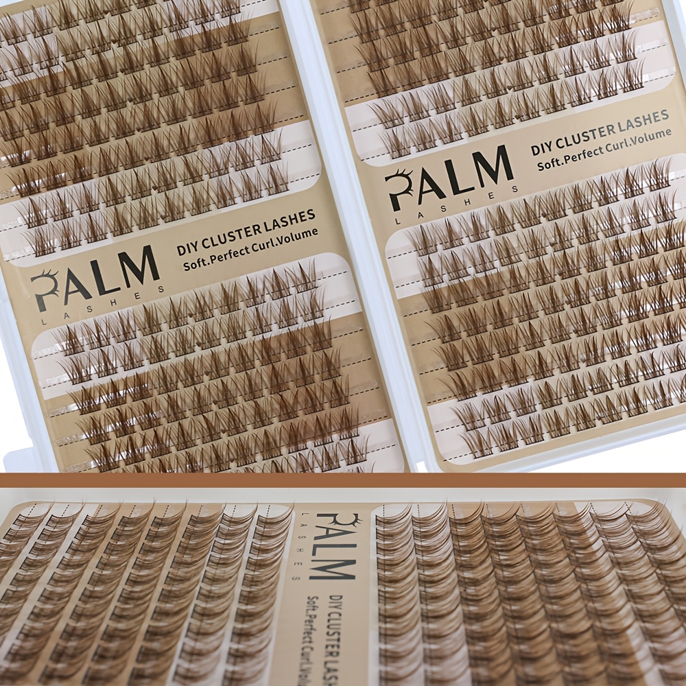 Image of 320/288pcs Brown Lashes, Brown Lash Clusters C Sunflower Individual Lash Clusters 8-11mm Mixed Lash Clusters Individual Lash Extensions Easy-application Cluster Lashes -light Brown