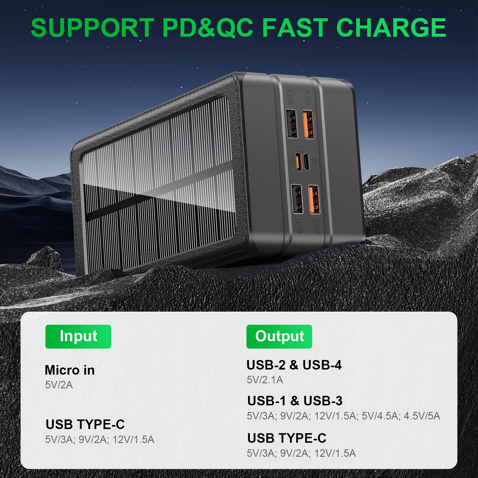 Power bank in outdoor setup with devices nearby