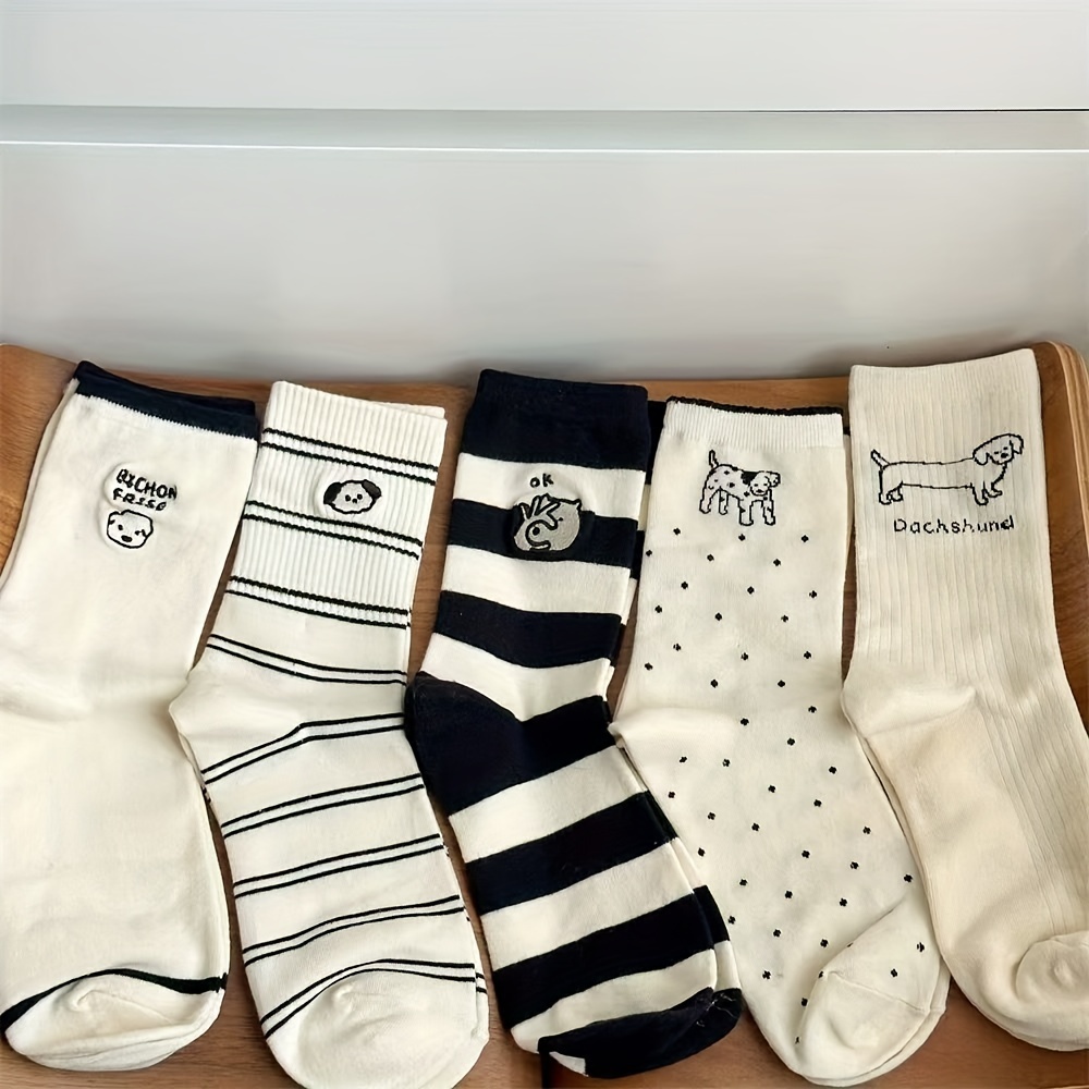 

5/10pcs Mid- For Women - Polyester, Striped &