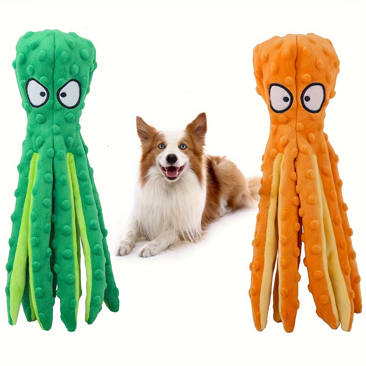 

2pcs/set Squeaky Dog Toys, Octopus No Stuffing Crinkle Plush Dog Toys To Busy, Interactive Dog Chew Toys For Puppy Teething, Large Dog To Ys For Large Medium Small Breeds, Pet Toys