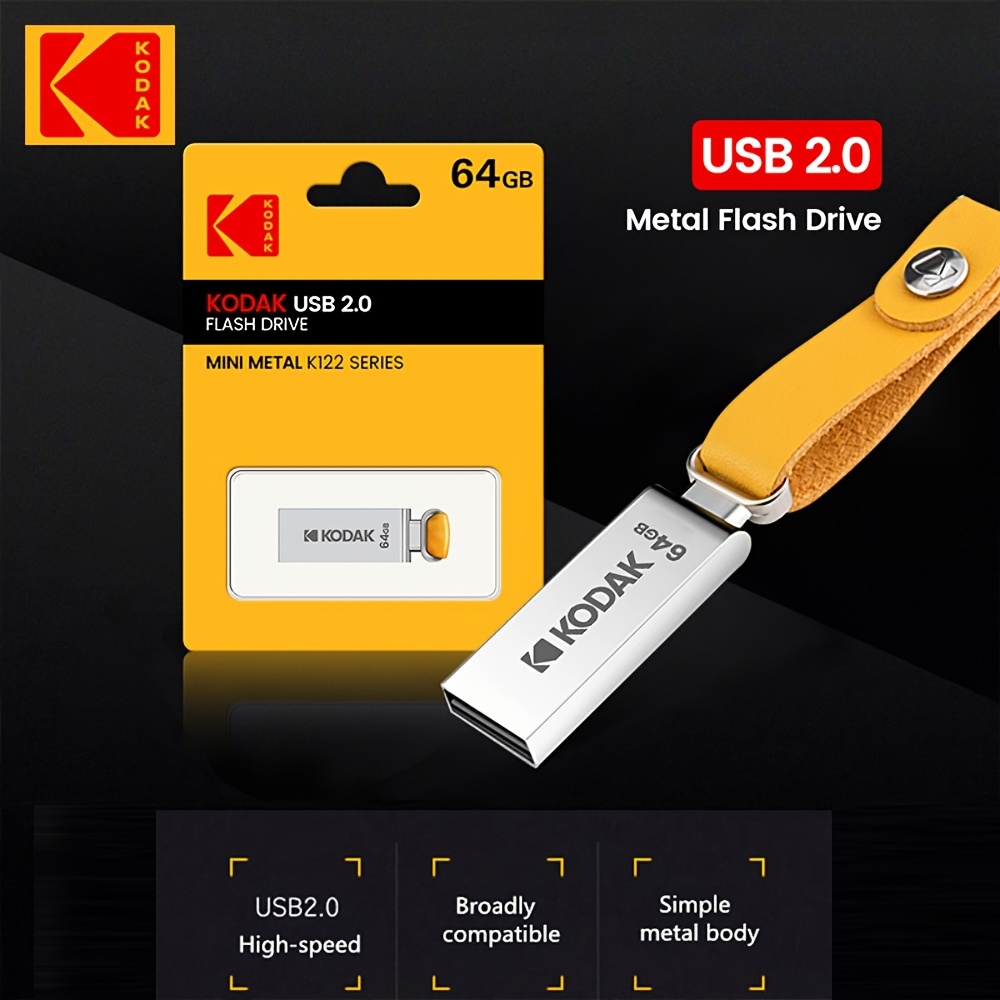 

Kodak K122 Metal Usb 2.0 Flash Drive - U Disk In 32gb, 64gb, 128gb Sizes For Photography & Video Equipment