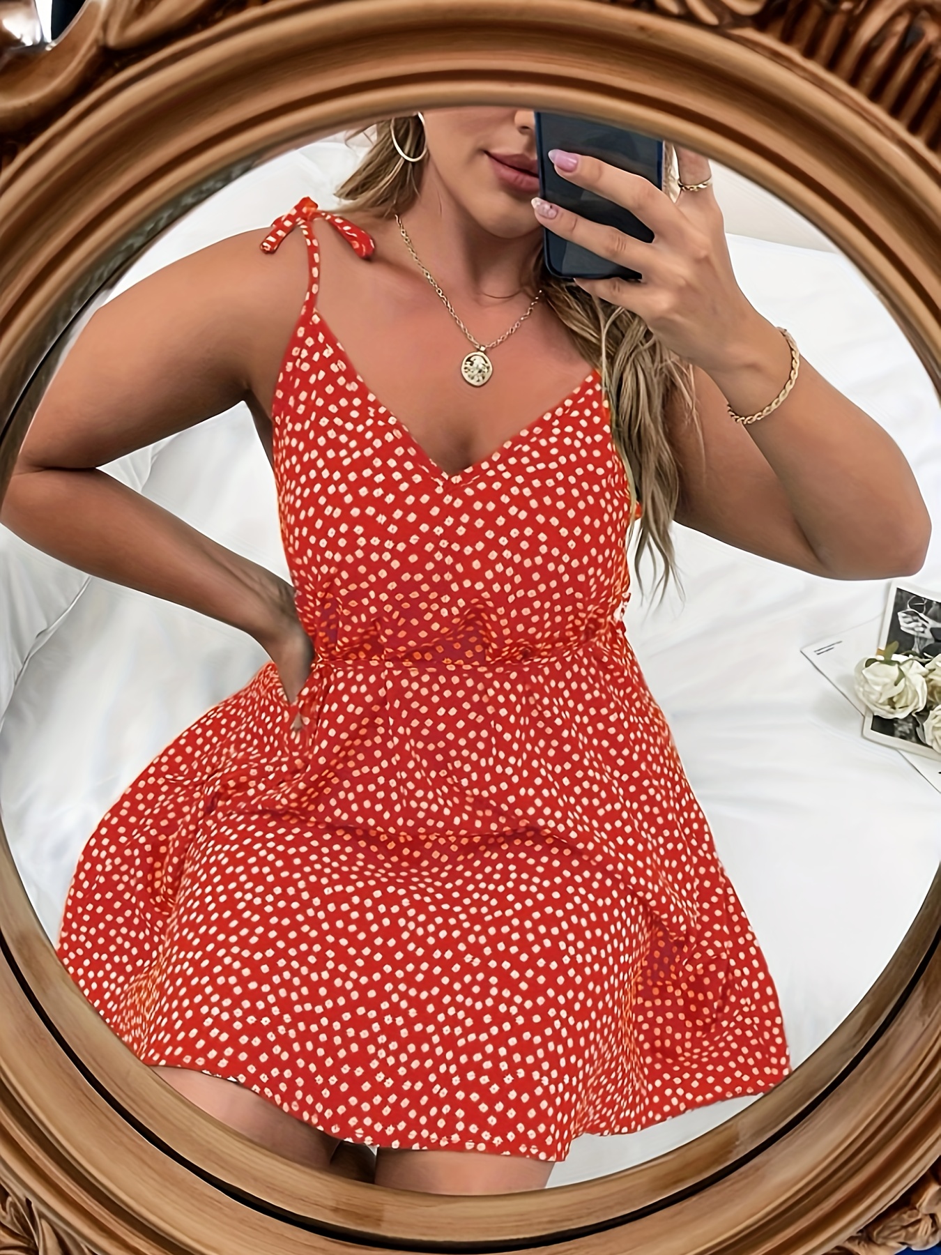 Summer Plus Size Women's Printed Dress Sexy Fashion Casual V Neck Midi Dress  - The Little Connection