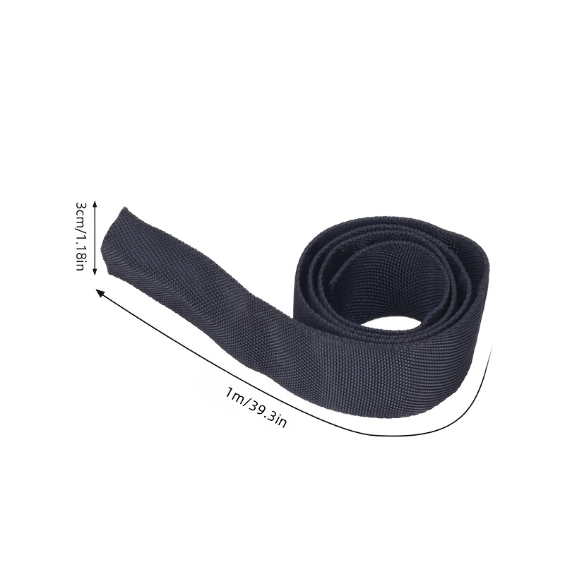 Winch Rope Protector Polyester Winch Rope Protective Sleeve Black Universal For 3cm/5cm Width Cable Line(1m And 2m)