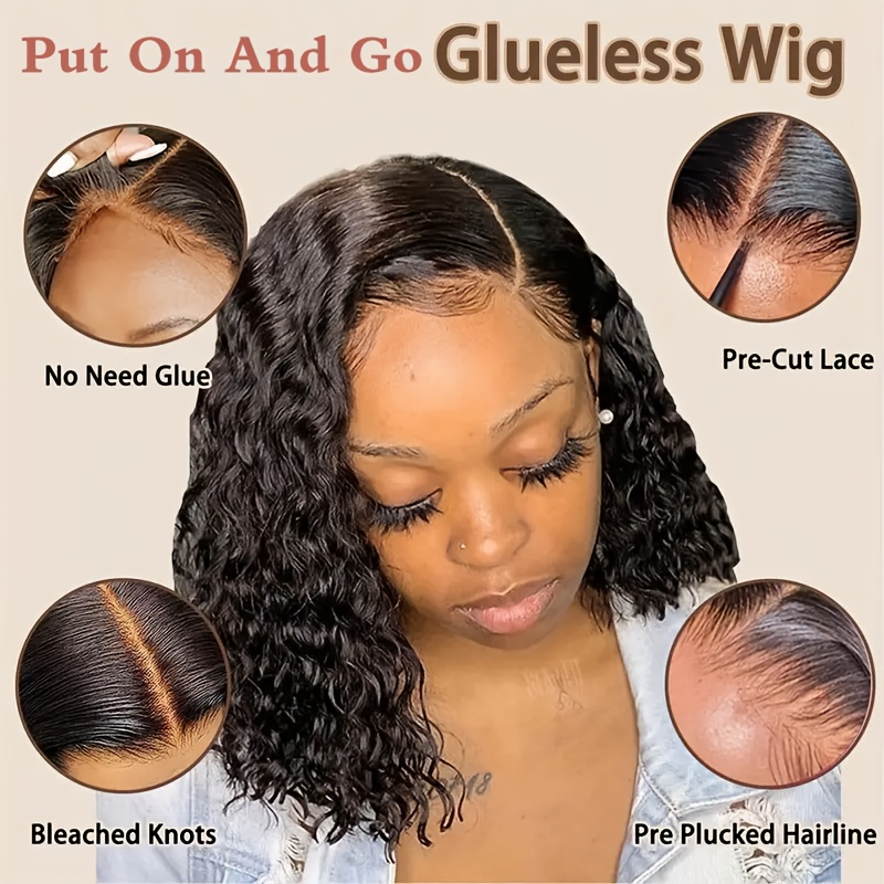 180 density curly human hair lace front wig 4x4 - Temu Canada display picture 1