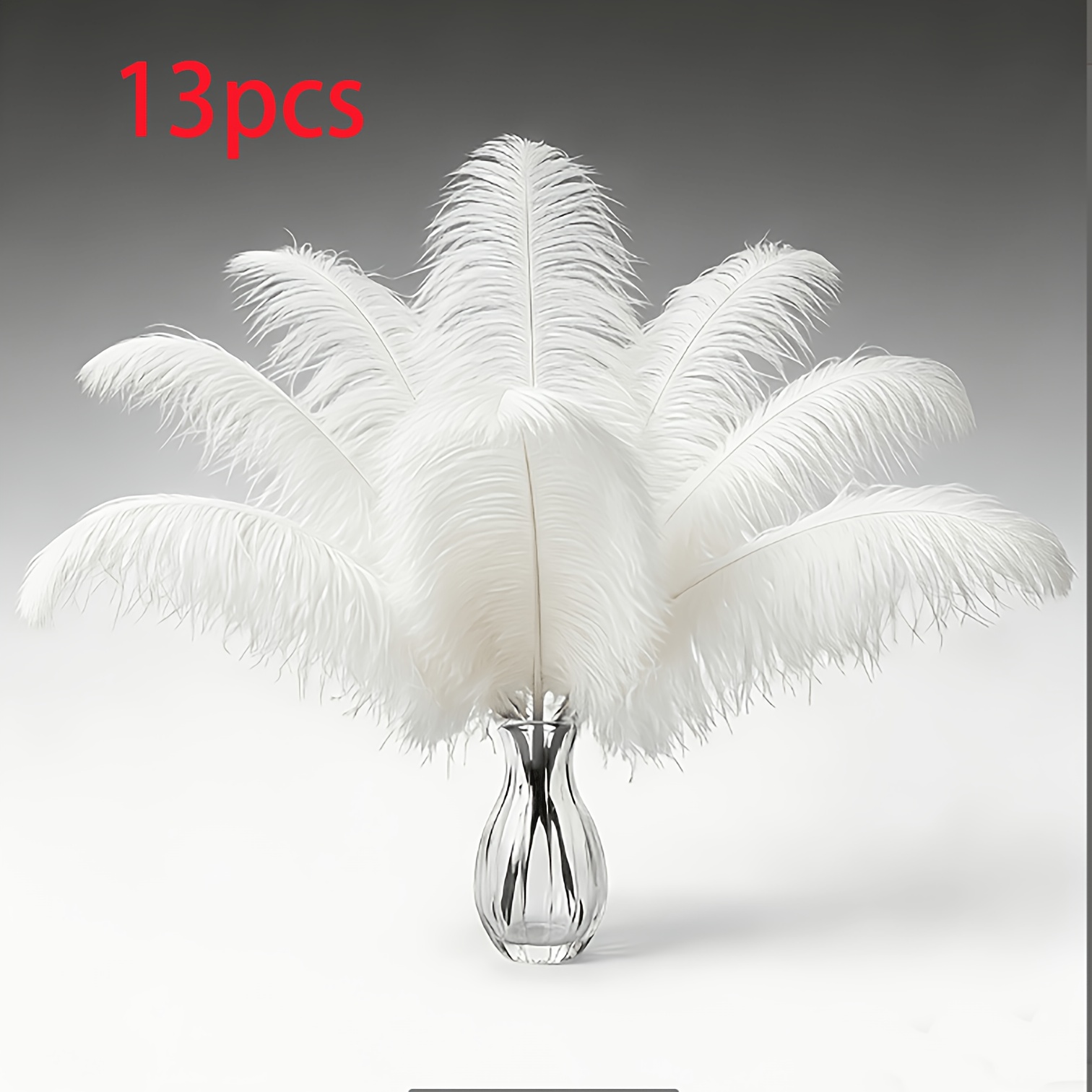 Image of 13pcs Pack Artificial Ostrich Feathers - Suitable For Home Decor, Decorations, Crafts | Durable Feathers For Wreaths, Centerpieces, & Holiday Decor | Suitable For Home, Birthdays, Weddings, Easter