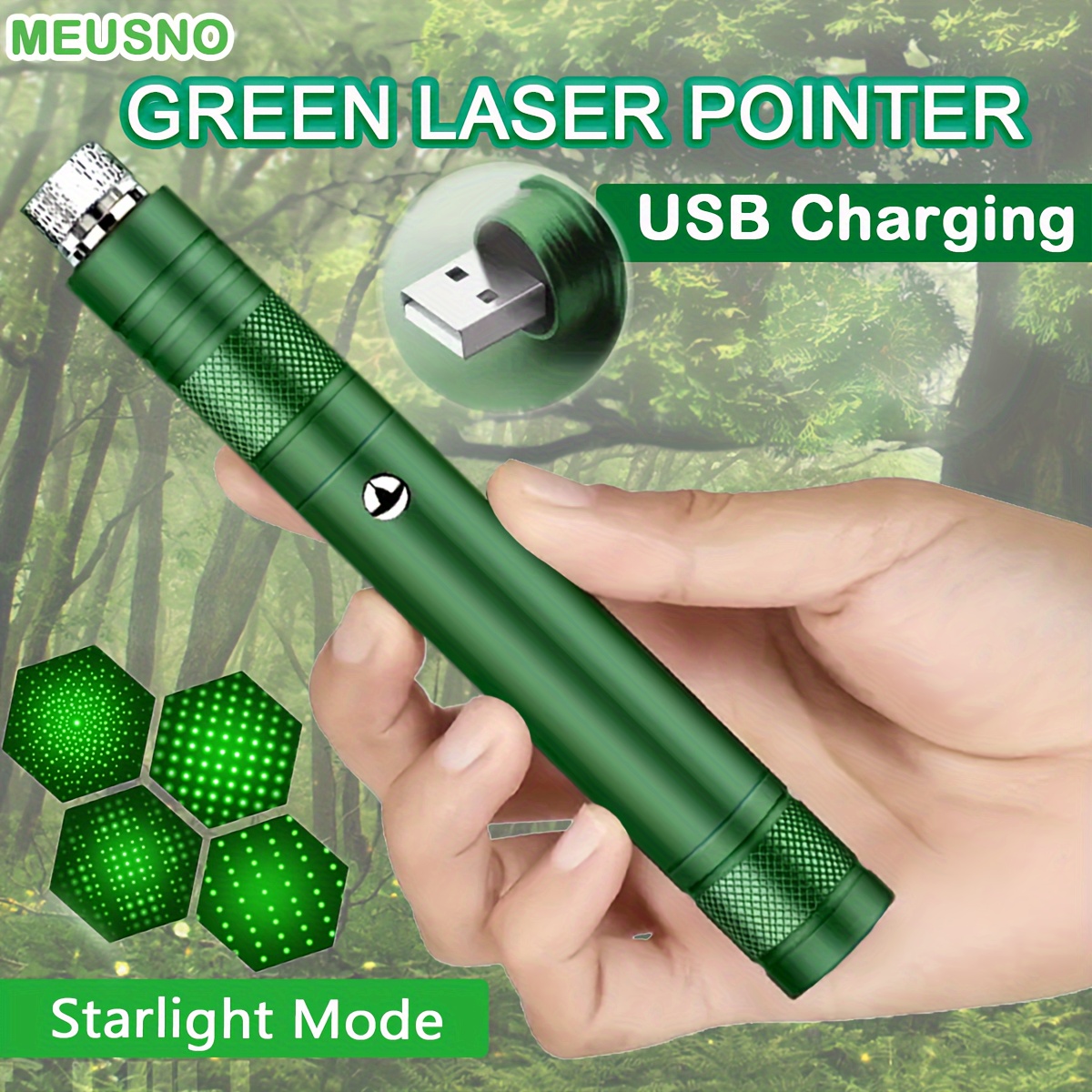 Grüner Laserpointer USB Wiederaufladebar Integrierte Akku - Temu