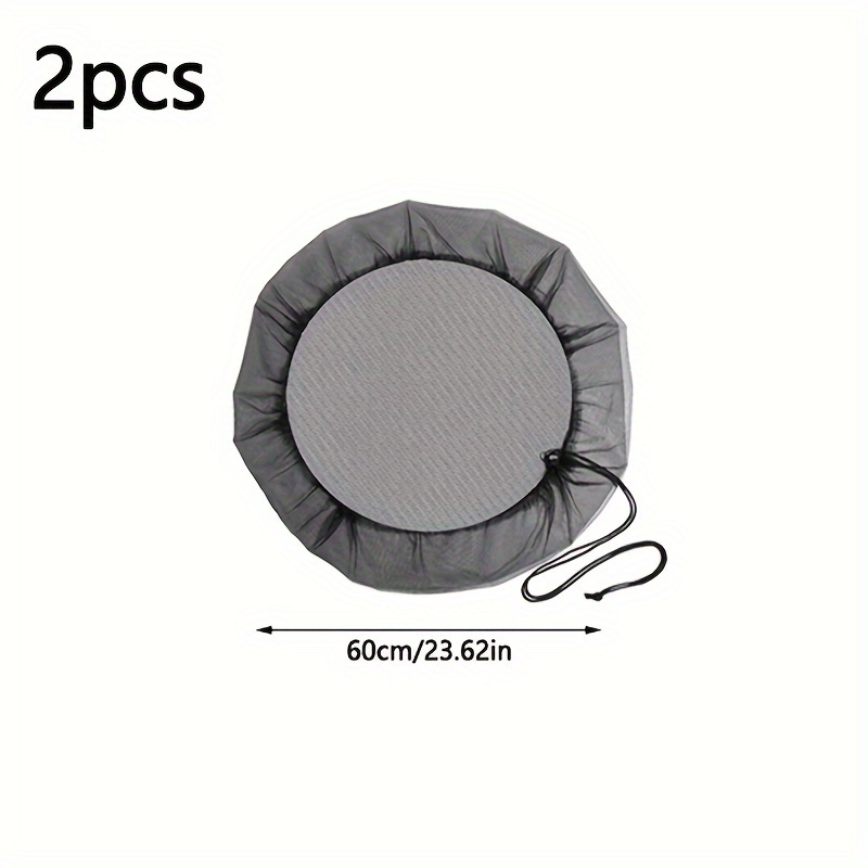 TEMU Juego de 2 fundas para de lluvia con cordón - Malla de poliéster duradera para protección contra hojas y escombros, ideal para jardines, y , de
