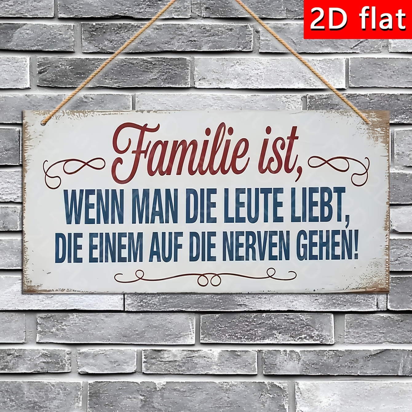 TEMU 2D Flach, . Holzdeko Plakette, Deutsche Version, Geeignet für Familien-Slogan Holz Wanddeko, Hängende Dekoration für Zuhause und Büro, Ideales