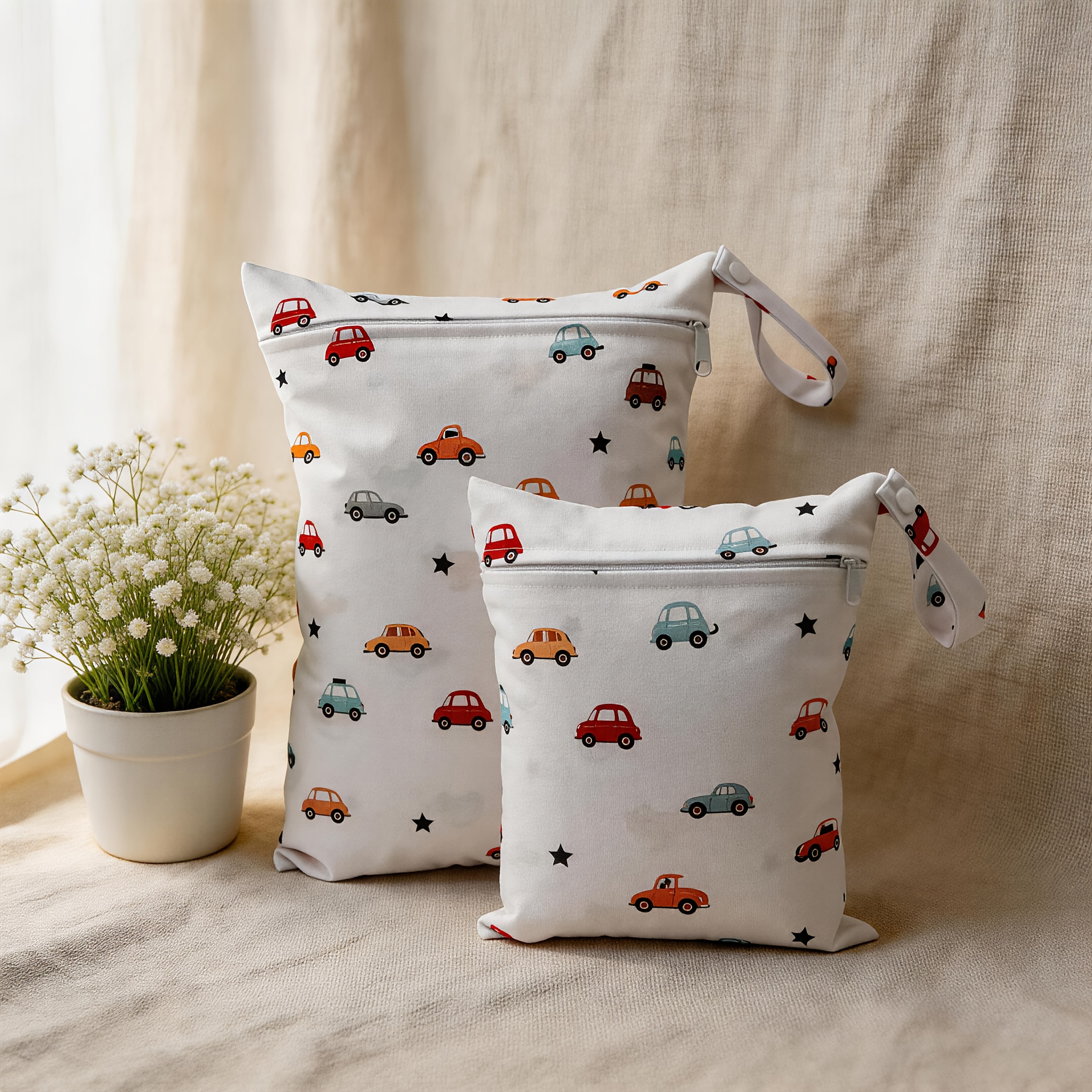 Image of 2pcs Diaper Bag Set | Portable Wet/dry Dual-use Bag, Suitable For The Beach, Pool, And Gym | Multi-functional Storage Bag For Daily Use And Travel | Polyester Fiber Material