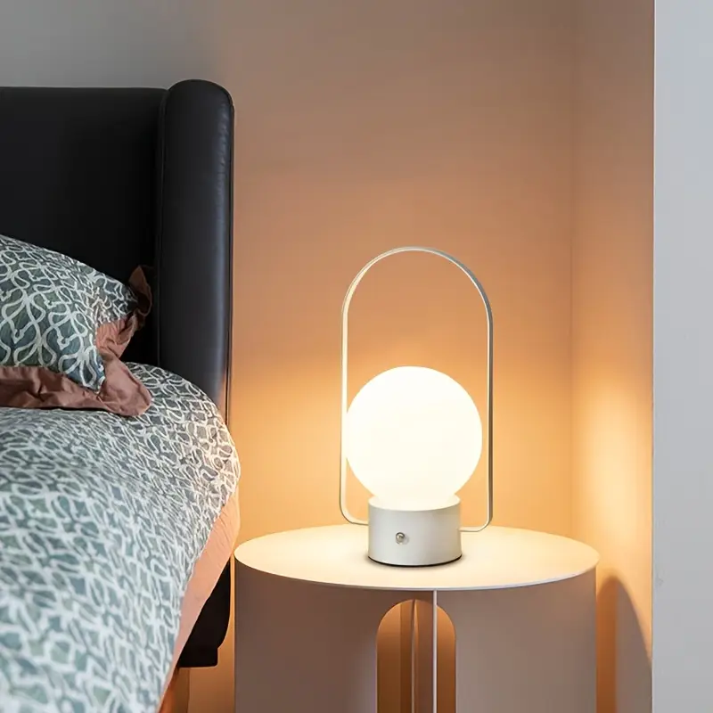 dimmable led table lamp usb rechargeable touch controlled desk light color changing indoor night light with polished iron and plastic non waterproof for home decor bedside room Product details 1