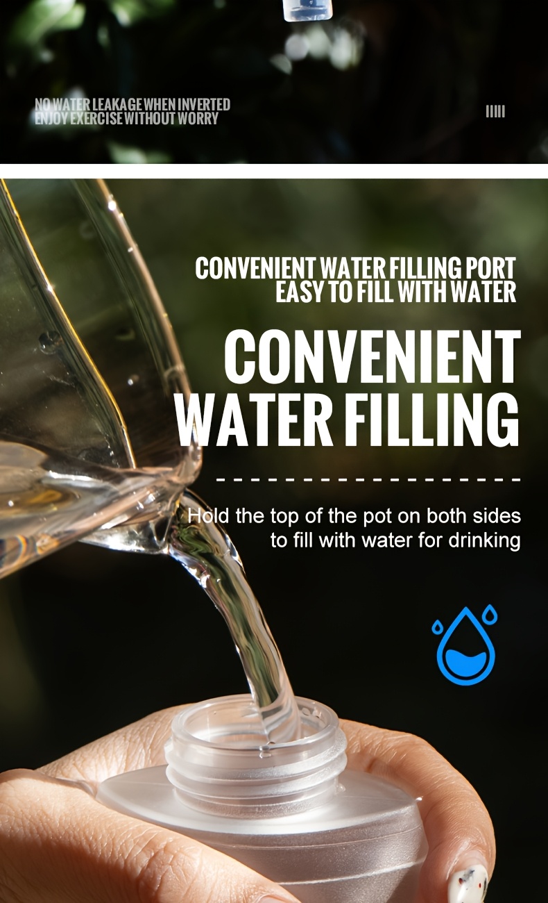 1pc, WRELS Outdoor Sports Solid Color Soft Water Container, Made from Food-Grade TPU Material That Is Free from BPA, Produced Through a Hot Pressing Method That Ensures It Is Odorless, Suitable for Outdoor Activities