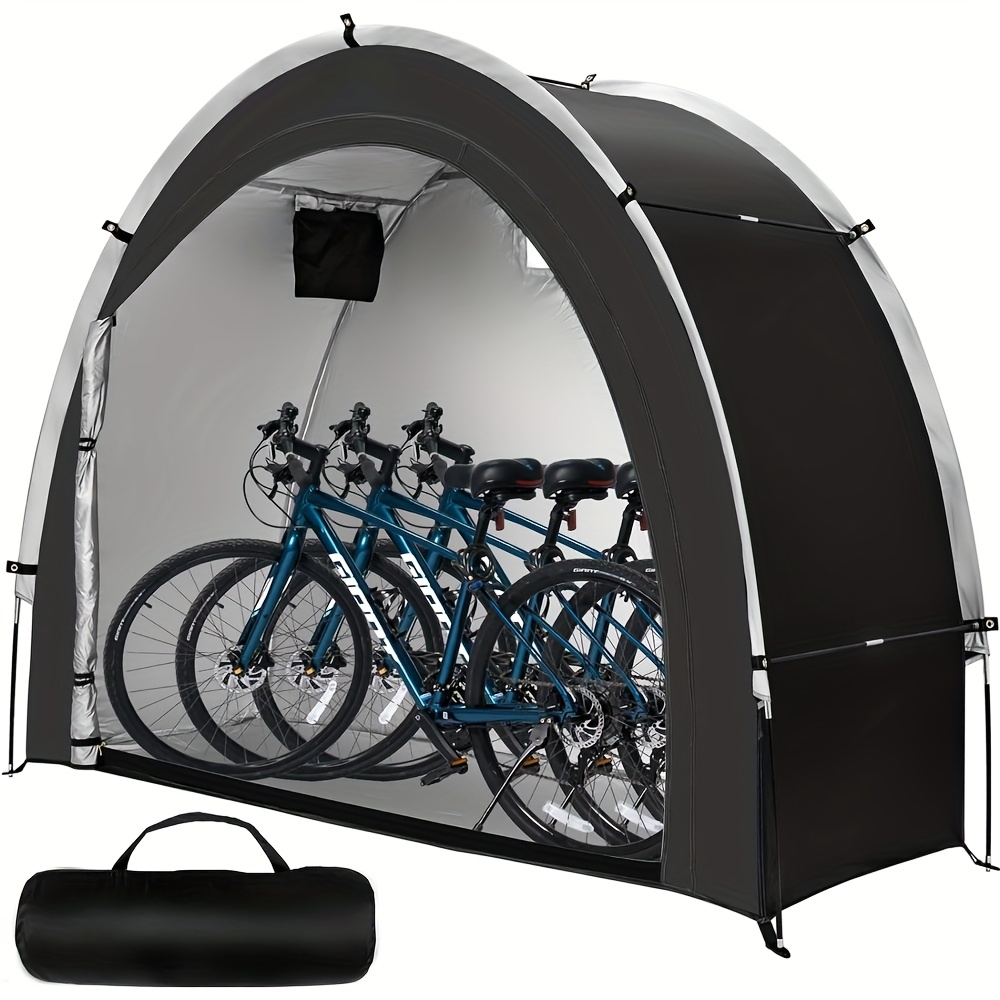 TEMU Winter Bike Storage Shed Tent, Outdoor Portable Tool Storage Room,adopt 210d Oxford Fabric Pu4000 Effectively Blocks Rain And Snow,2- Storage,
