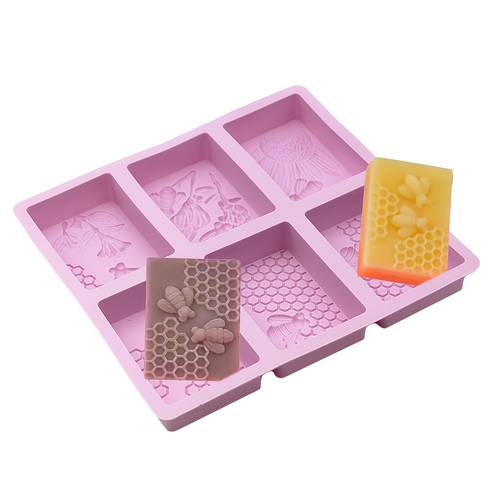 1 dikdörtgen arı & desenli silikon kalıp - sabun, mum ve pişirme için çok yönlü, fırına dayanıklı, diy sevgililer günü, cadılar bayramı, noel, paskalya, şükran günü el i̇şleri için mükemmel, sabun yapımı için silikon kalıplar