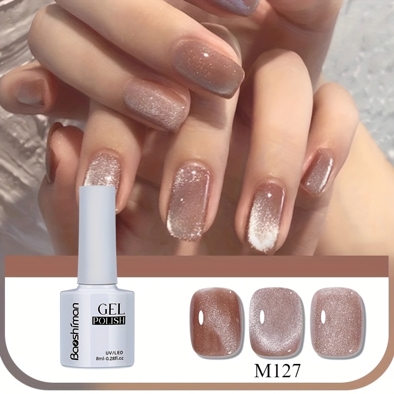 Image of 8ml Gel Nail Polish For Cat Eye Manicure, Multiple Colors , Requires Led Lamp Curing, Suitable For Home And Salon Use