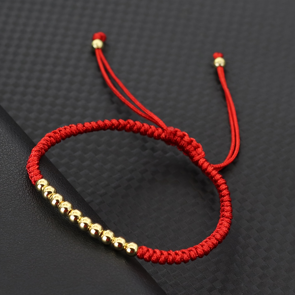 E-shop Klassischer roter schwarzer String Bangle Armband für Männer Frauen Handgefertigt Glücksbringer Stoff Wunsch Bangle Armband Bangle Best Friend