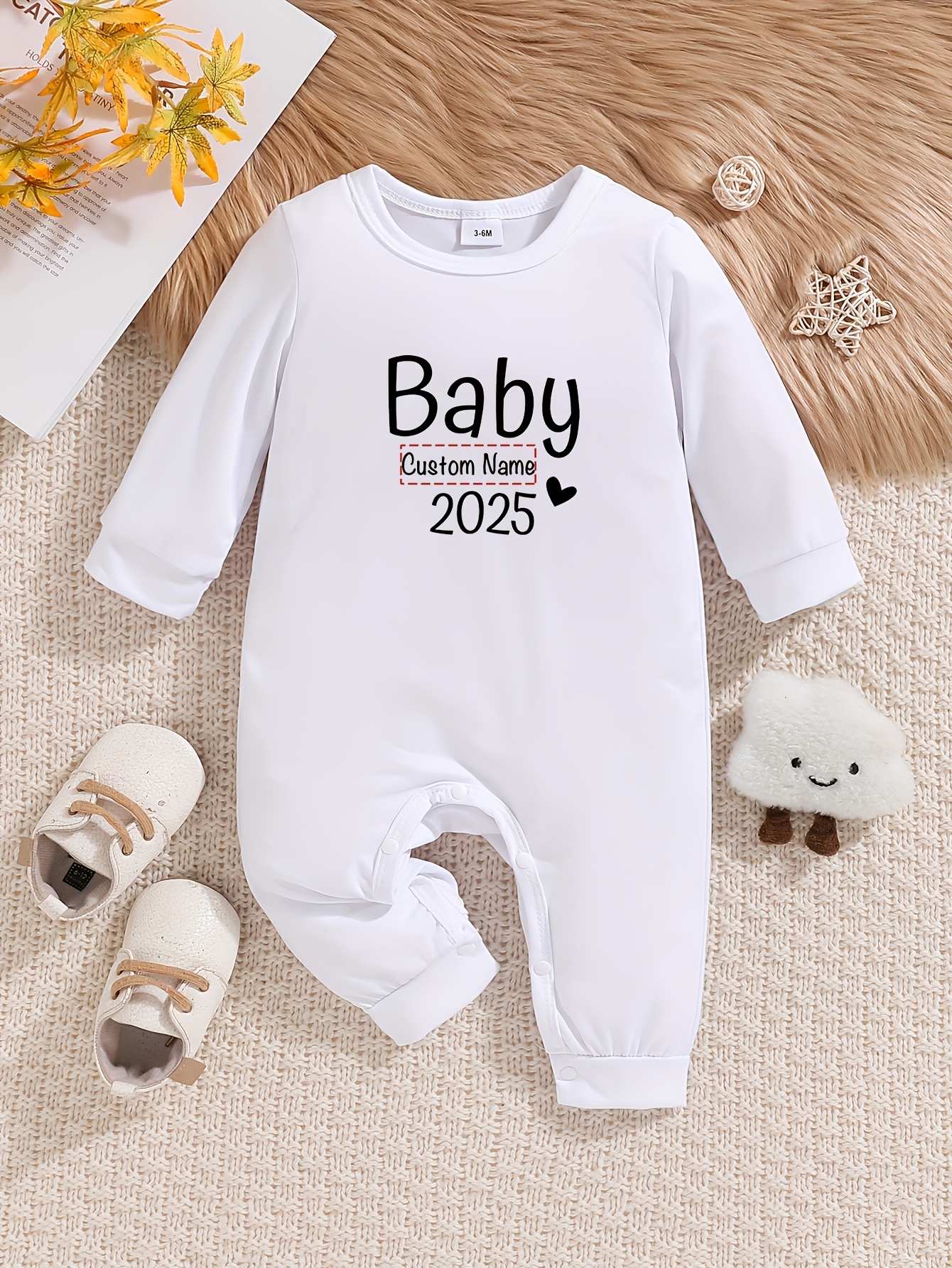 Custom Onesies For Babies Personalized Name Bubble Romper, Baby