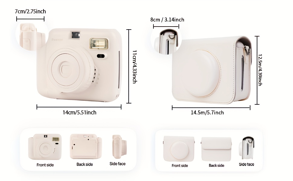 instant camera with leather case mini 12 instant camera decoration stickers frames photo album and more accessory kit take color photo   same as mini11 12 gift outdoor holiday wedding Product details 5