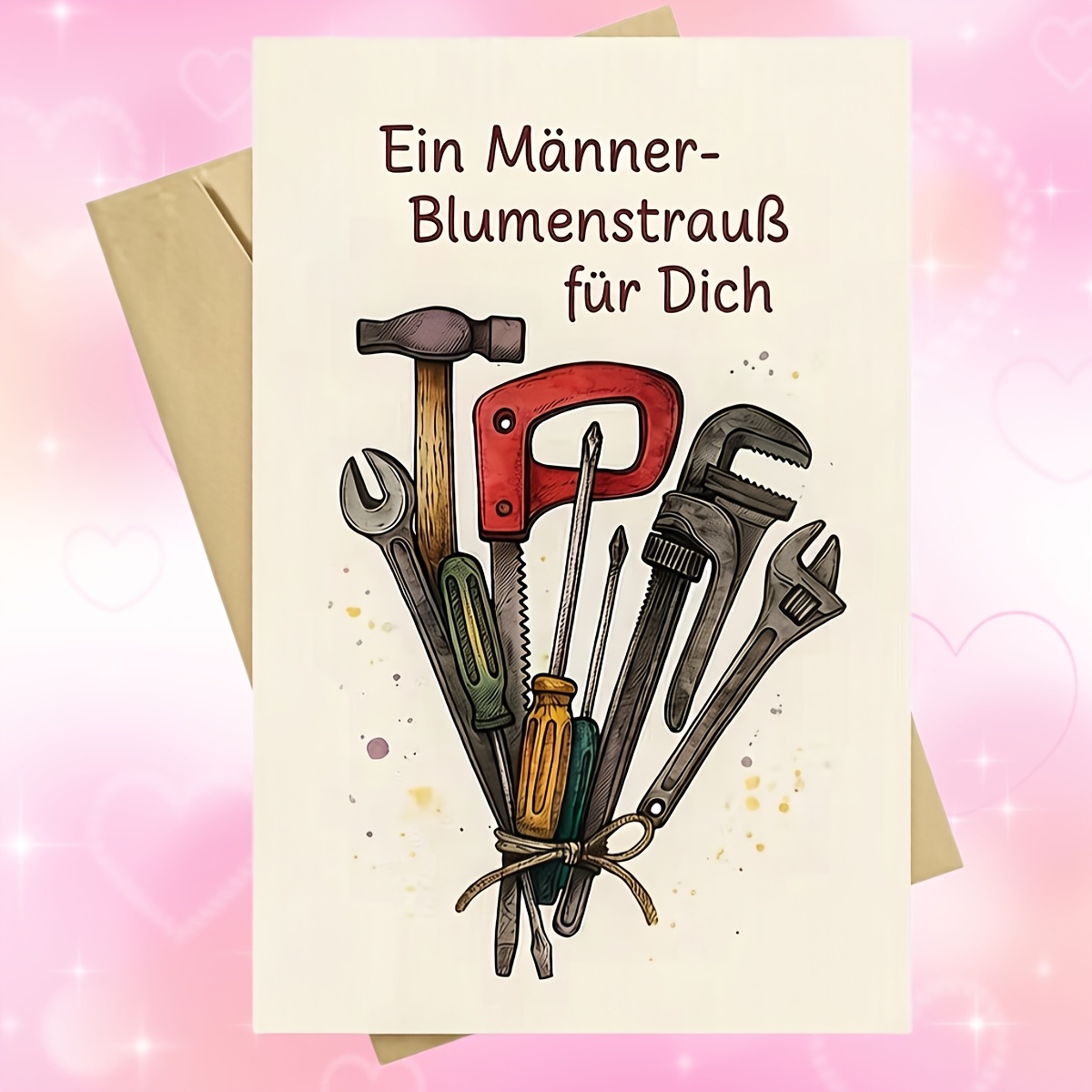 A Fun Tool Bouquet Gift, Perfect For Men, Father's Day, Husbands, Birthdays, And Enthusiasts, With A Complimentary Unique Greeting Card