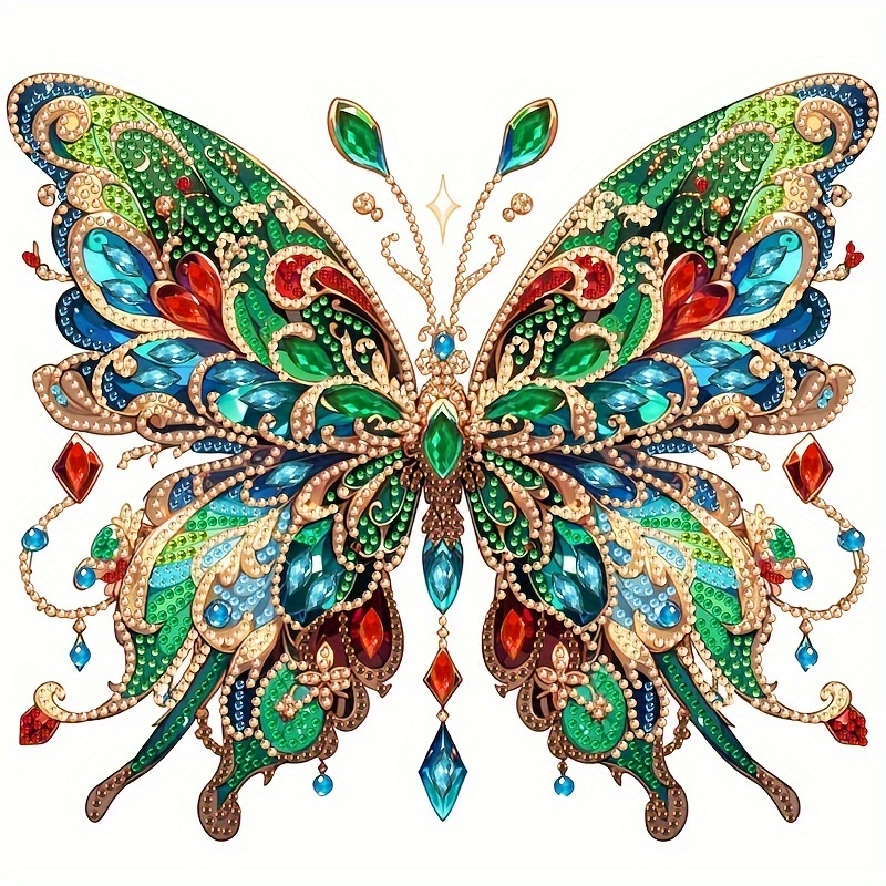 

Diy Butterfly Diamond Art Painting Kit: Create Festive Decor With 5d Special Shape Crystal Diamonds - Perfect For Home, Garden, Or Door Decoration - 30x30cm (11.8x11.8in)