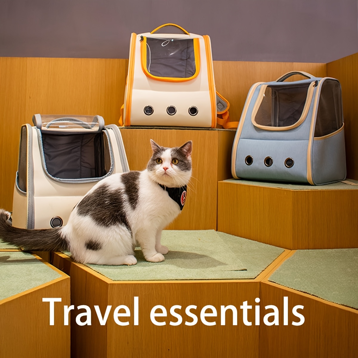 foldable cat backpack carrier lightweight breathable pet travel bag with 8kg capacity   ventilation mesh carry on backpack mode hiking camping carrier for small pets hands free   seniors friendly