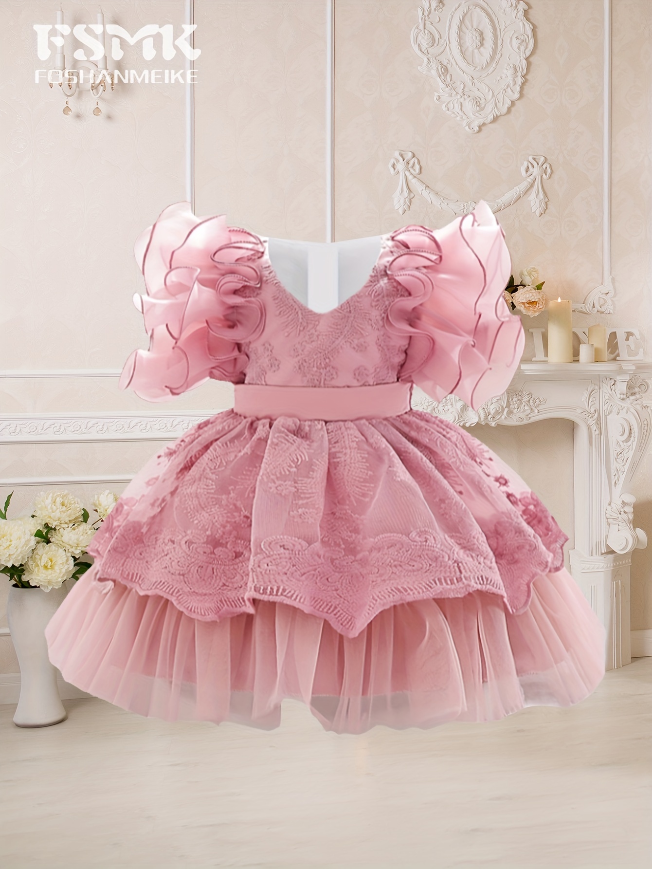 Pink princess sale baptism dresses