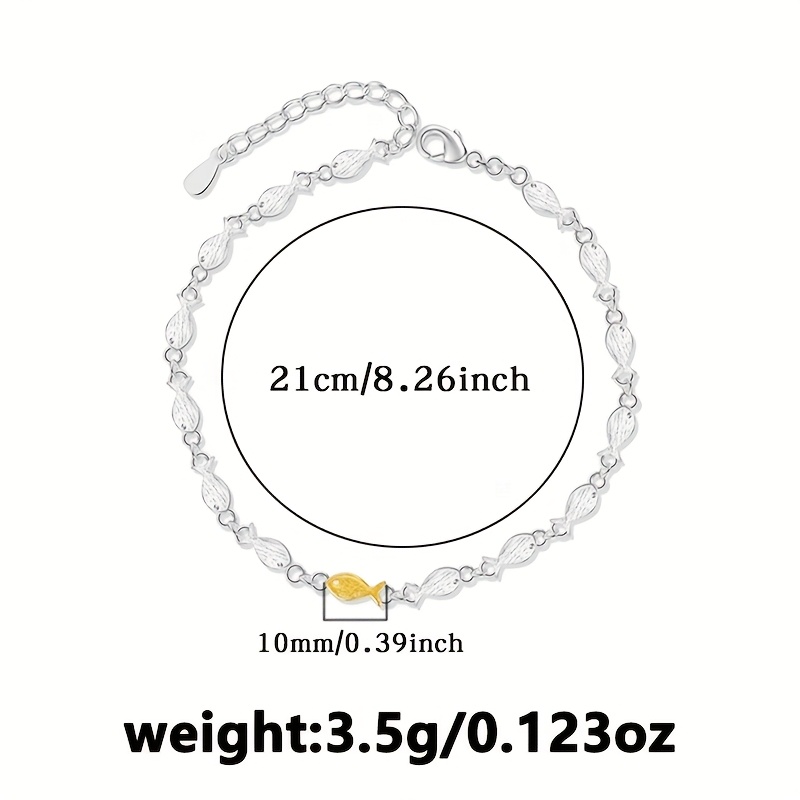 S925 Silver Two Spliced Fish Bracelet