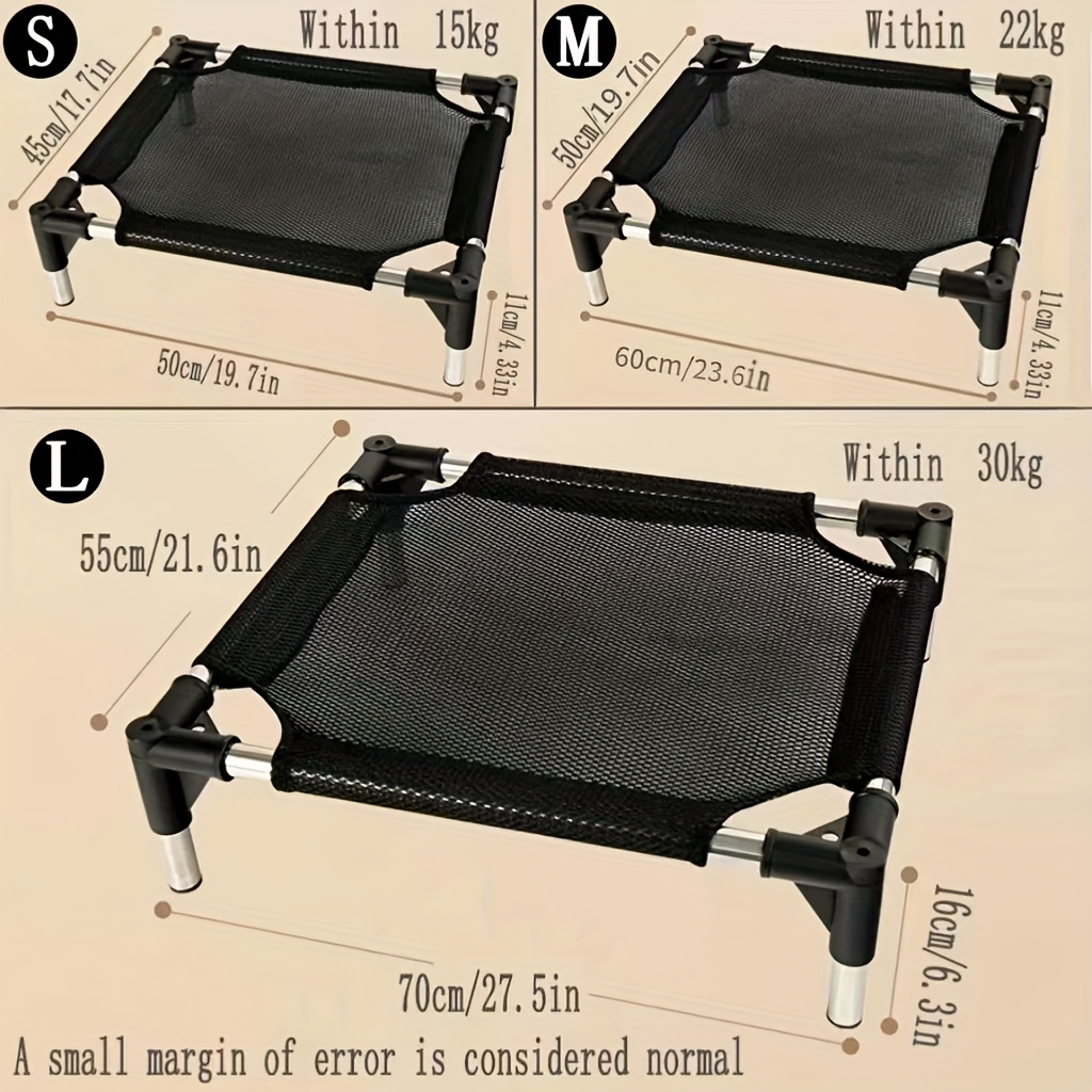 cama para cão suspensa resistente e fresca - cama para cão portátil lavável - cama para cão com estrutura de metal resistente e durável