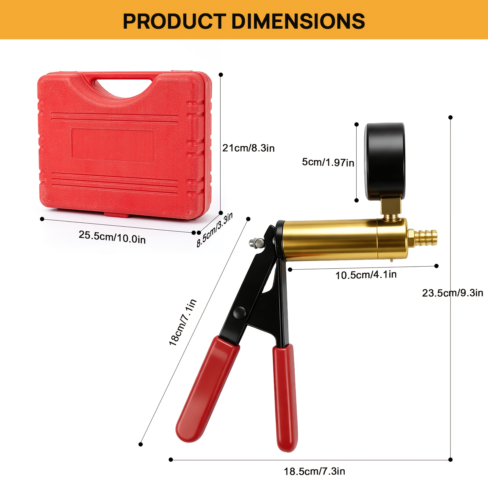 Brake Bleeding Kit Hand Held Vacuum Pump Pressure Tester