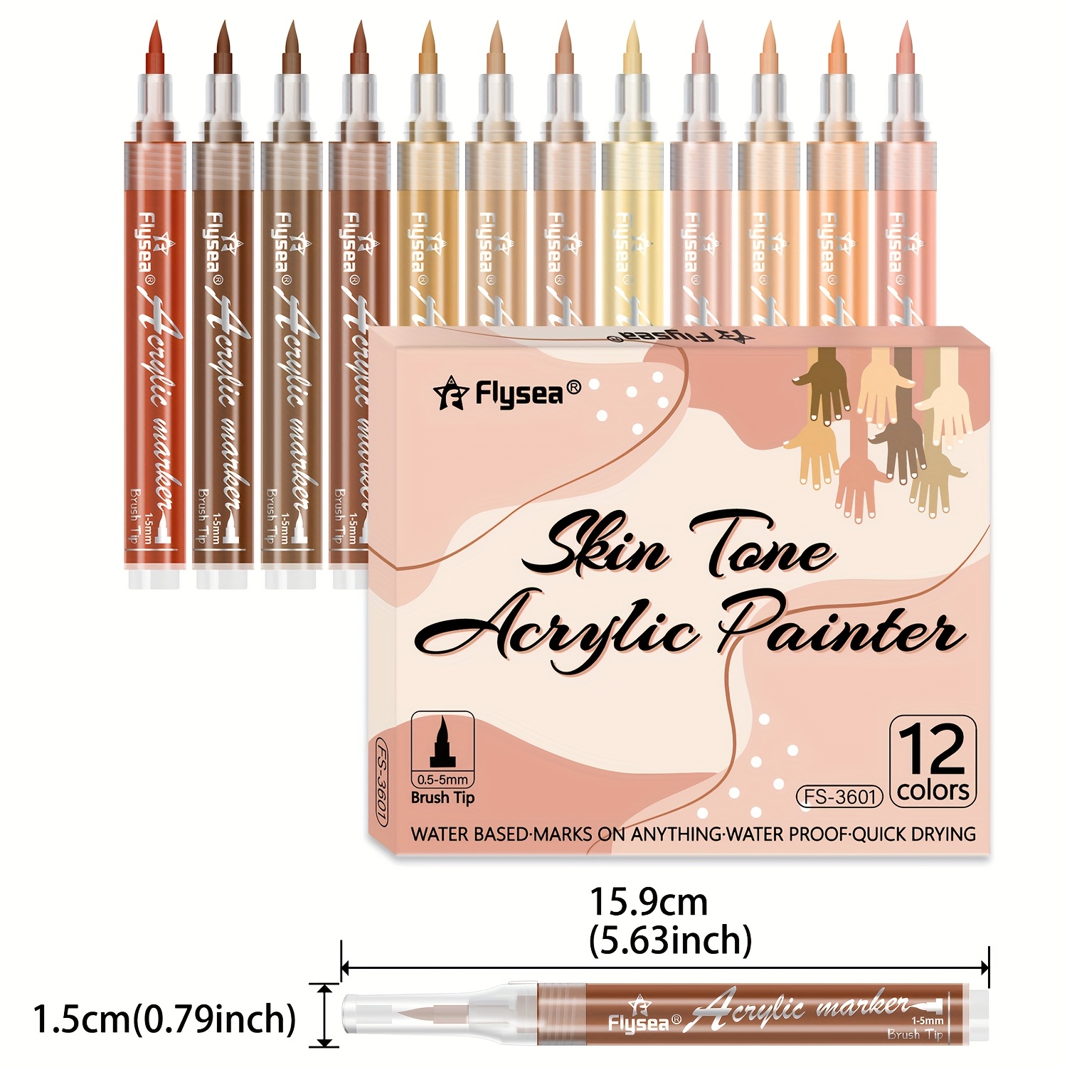 12-Color Acrylic Paint Marker Set for Multi-Surface Use