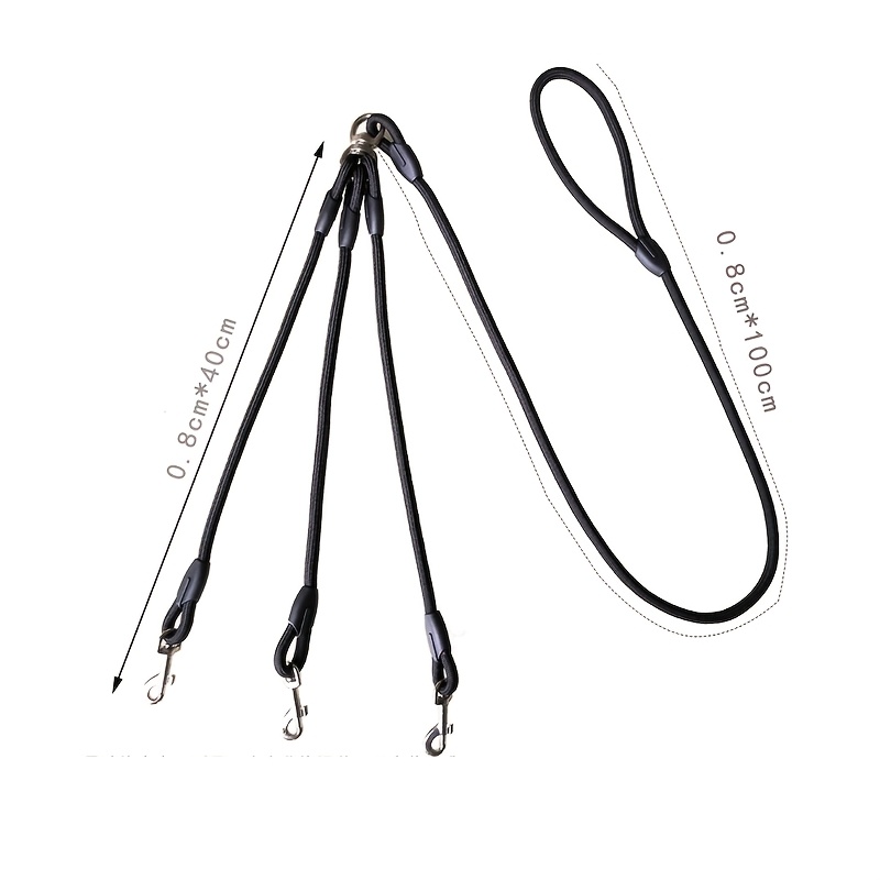 Image of 3-way Adjustable Dog Leash With Rotating Heavy-duty Spring Hook, 3-in-1 Single-hand Control, Detachable With Soft Handle, Easy-to-control Outdoor , Outdoor Walking For Multiple Dogs