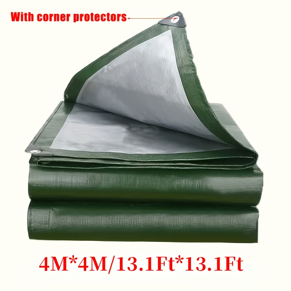 TEMU Vandham 1pc Heavy-duty Pe Tarpaulin, Waterproof Outdoor Cover, 12 Mil Thick Durable Protective Sheet For Car Covering, Yard Protection, Camping