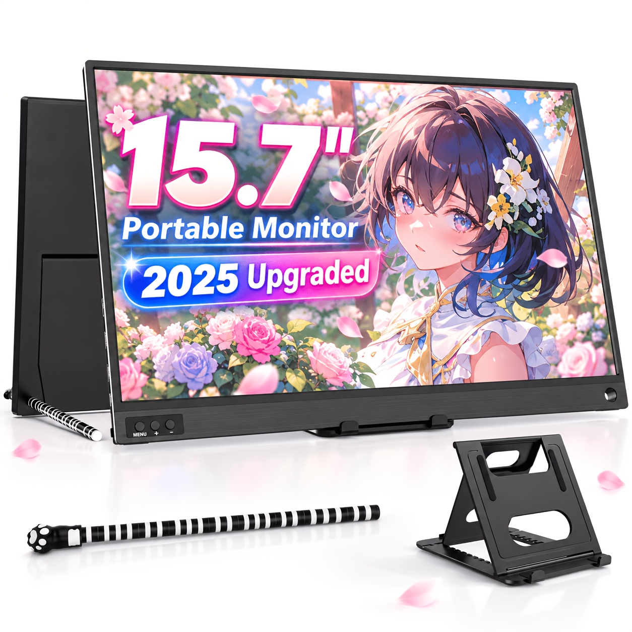 TEMU 15.7" Portable Monitor 1080p Fhd Ips, Laptop Screen Extender With Usb-c & Hd, Lightweight Second Monitor For Pc Phone, Compatible With Ps4 Ps5