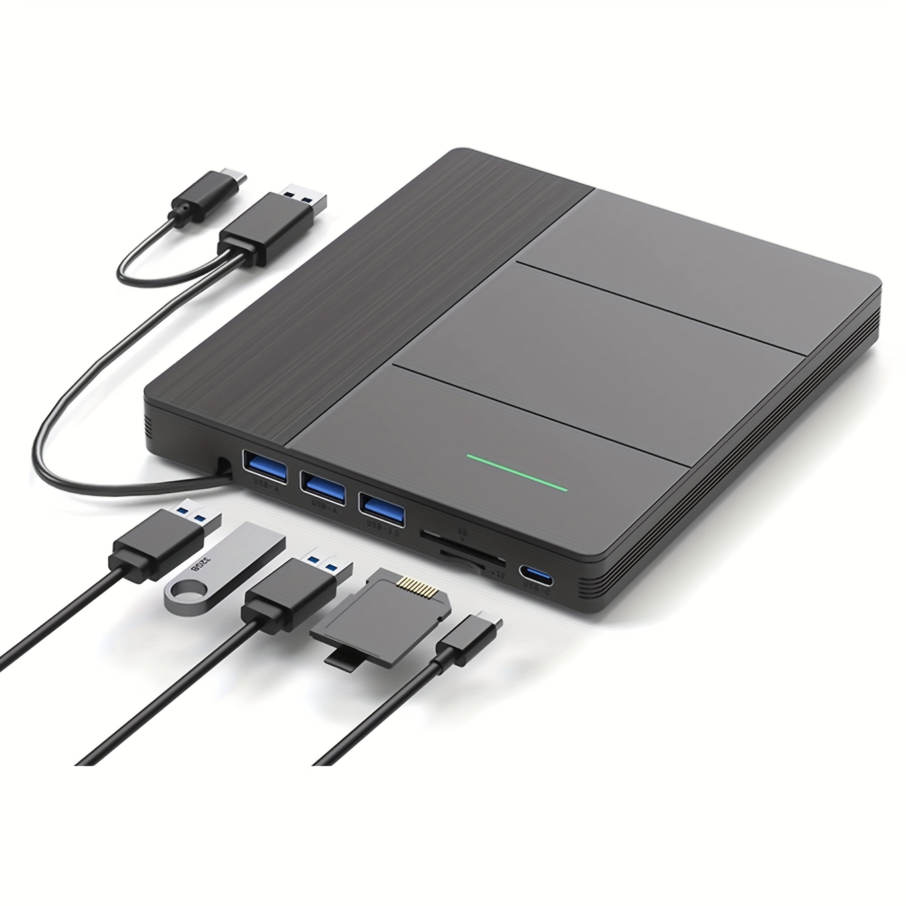 TEMU External Cd/dvd Drive,supports Cd/dvd+r/rw Burner, Supports Cd Dvd Player,portable Burner Usb3.0 Type C Sd/tf Card Slot For Pc Compatible With