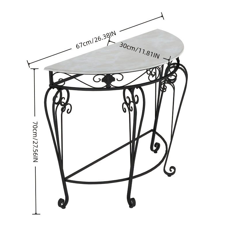Entrance Table European Style Entrance Nordic Console Table Living Room Corridor Against The Wall Console Cabinet Modern Minimalist Wrought Iron Semicircular Table