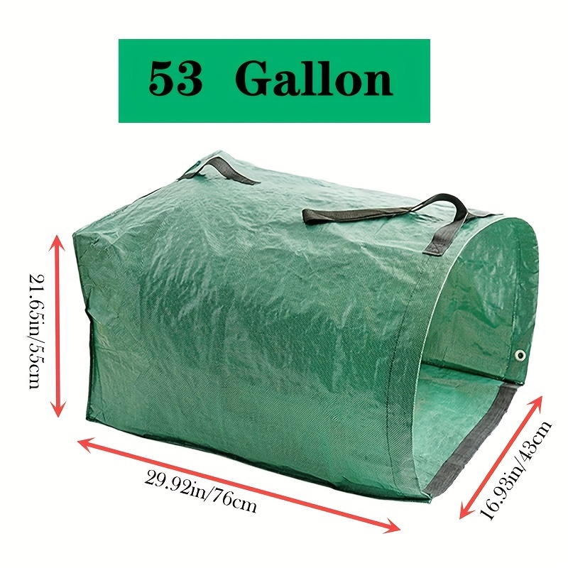 TEMU Large Capacity 53 Gallons Semi-circular Dustpan Trash Bag (1pc), Gardening Horizontal Garden Bag Leaf And Weed Collection Bag Garden Collection