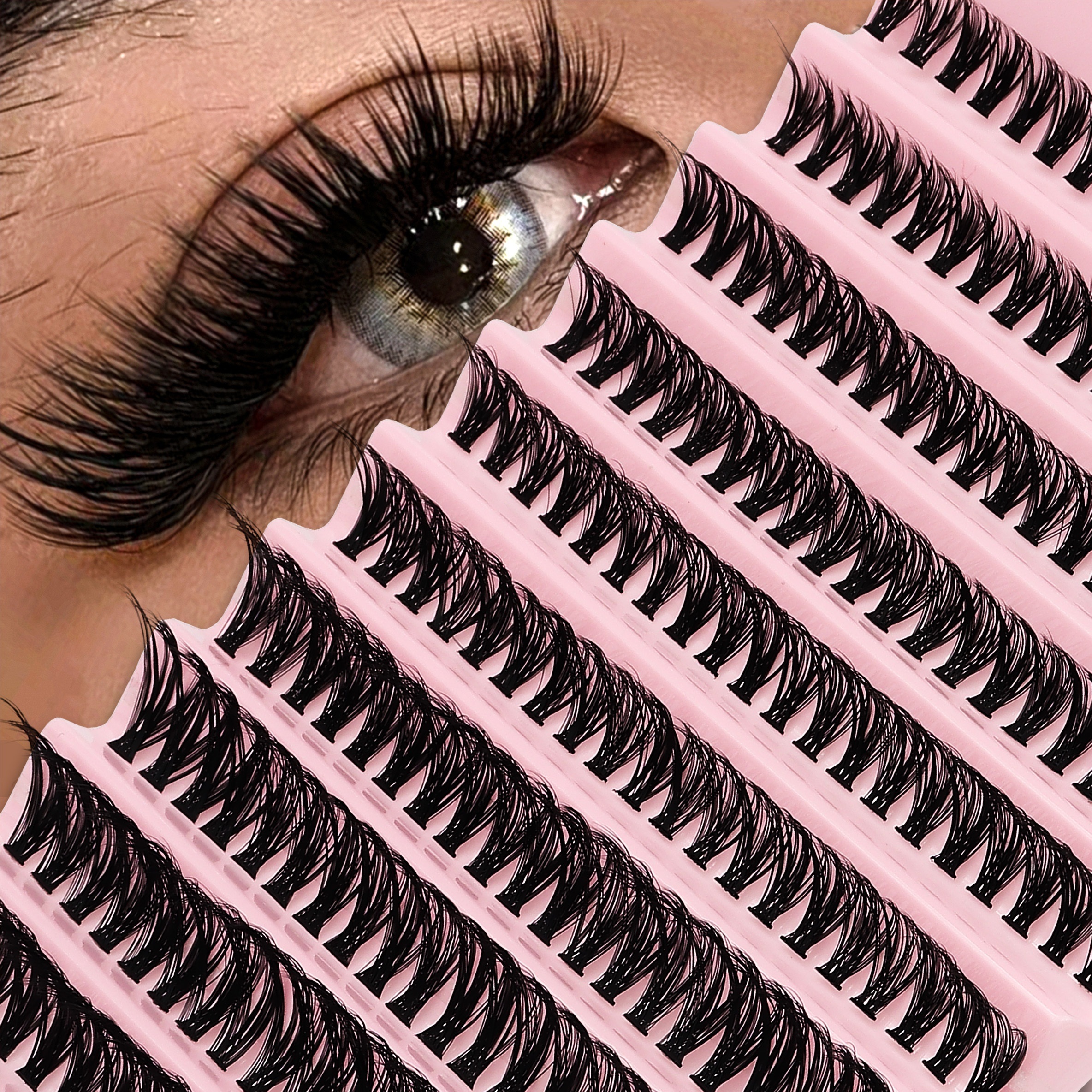 

Luxurious 40d Faux Mink Eyelashes - 200 Clusters, Natural D- Mix (10-16mm) For Thick, Fluffy 3d Effect - Beginner Friendly & Reusable
