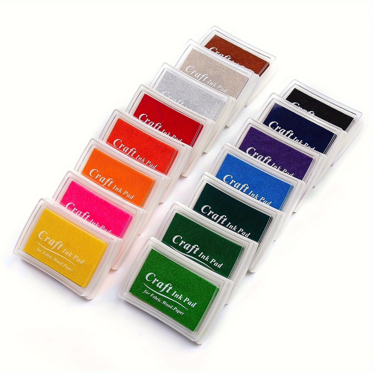 

Craft Ink Pad Stamps Partner Diy Color, 15 Color Craft Ink Pad For Stamps, Paper, Wood Fabric (pack Of 15)