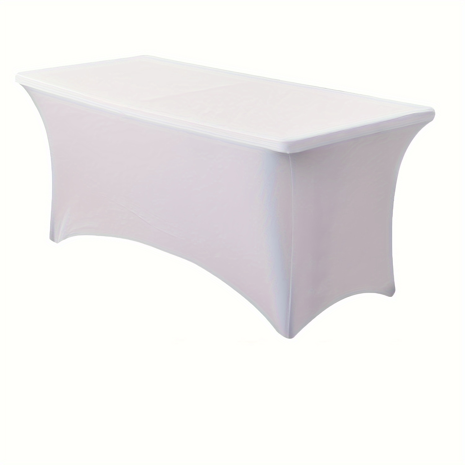 TEMU 1pc Rectangular Full-wrap Tablecloth, Polyester Stretch Washable Table Cover, Suitable For Kitchen Decor, Weddings, Birthdays, Parties, Craft