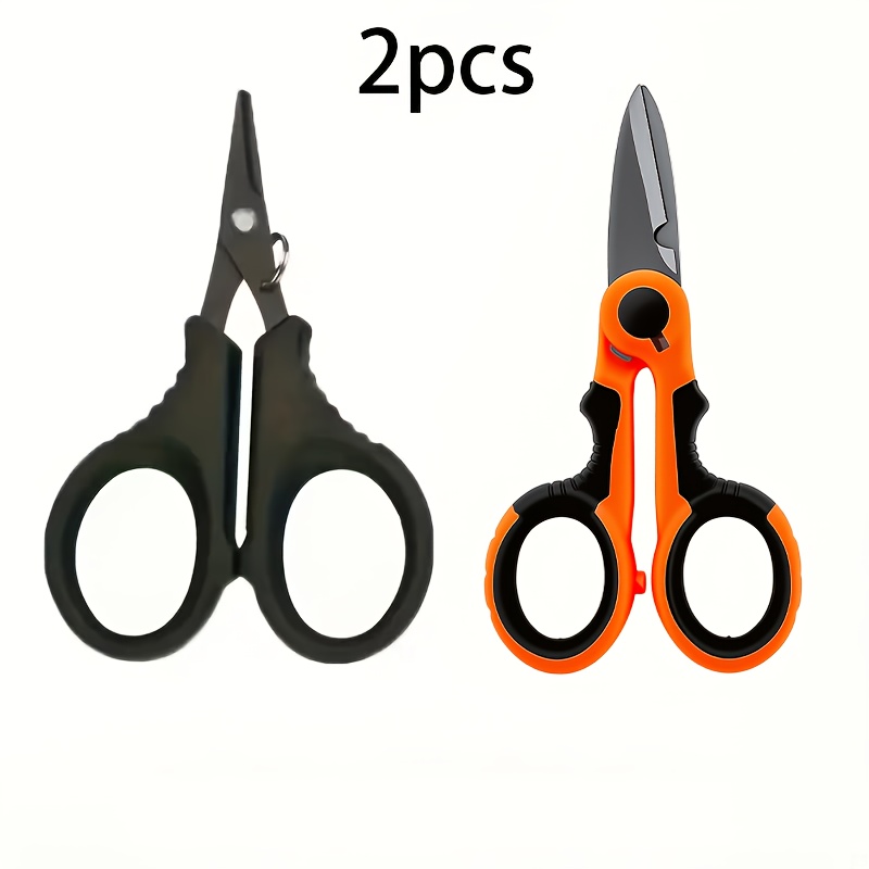 2pcs Of Stainless Steel Fishing Scissors - Multi-colored Braided Line Cutters And Strippers, Featuring Ergonomic Handles, A Durable Tool Suitable For All , Perfect For Thanksgiving