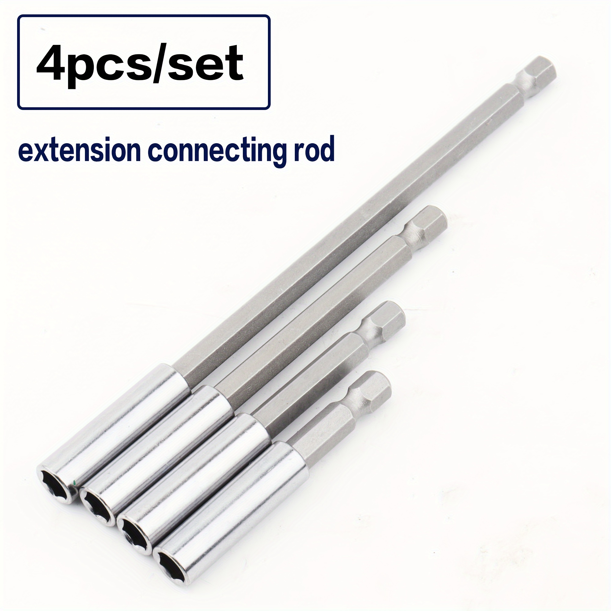 

4pcs Hex Adapter Set, Bit , 1/4 , 65mm 75mm 150mm Length, For Screwdriver