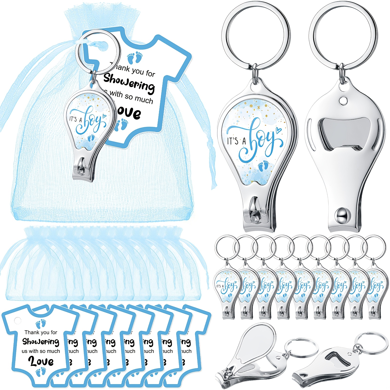 Halloween Christmas108pcs Shower Favors For Guests 36 Nail Clipper Bottle Opener Keychain 36 Thank You Tags And Organza Bags