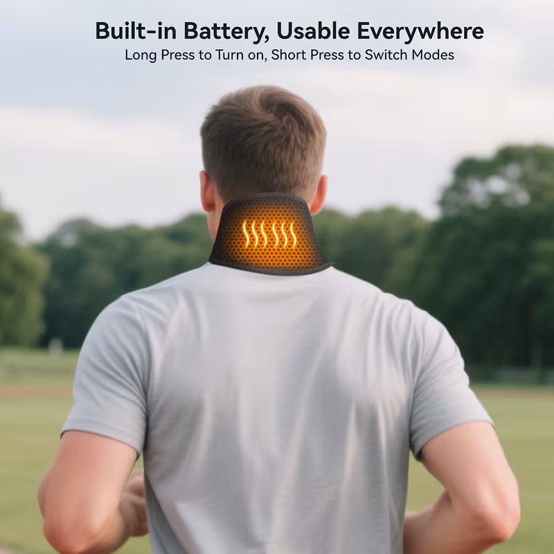 neck heating pad with massage usb heating pad with 3000mah battery 3 heat setting and massage setting electric thermal hot compress neck brace suitable gifts for mothers fathers christmas gifts edition christmas activities Product details 1