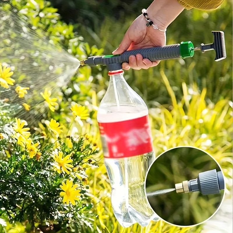 

High Pressure Manual Sprayer - Portable Drink Bottle With Adjustable Nozzle, Air Pump Garden Watering Tool For Flowers And Vegetables, Handheld Plastic, Multi-component Set, No Battery Required - 1pc