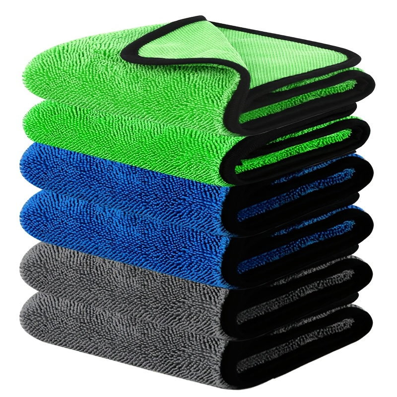E-shop 6er-Pack Große, schnelltrocknende Mikrofaser-Reinigungstücher | 40×60cm, 500GSM Ultra Saugfähige, schnell trocknende Handtücher für Bad, Auto &