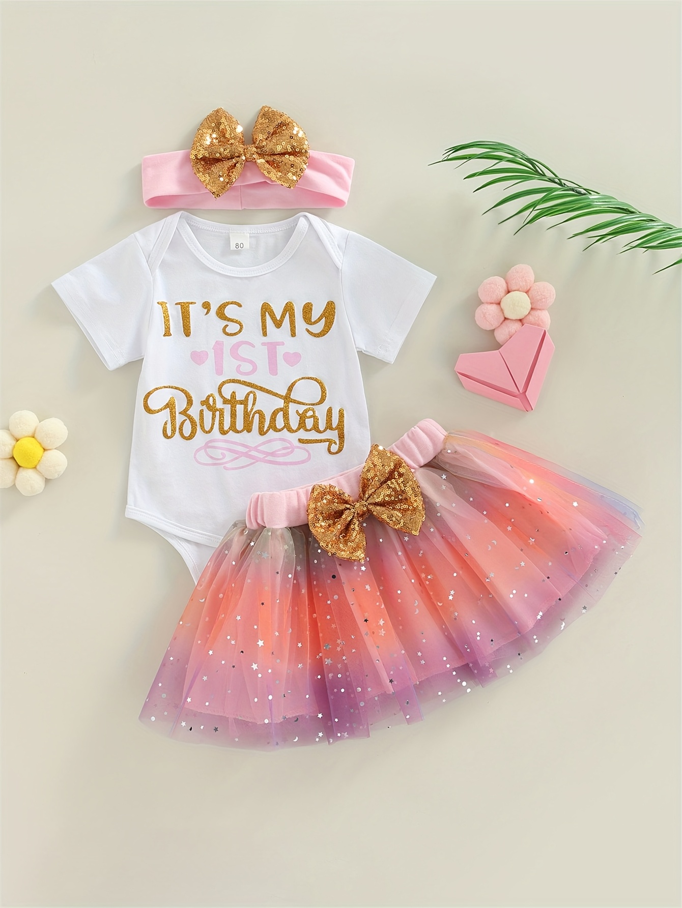 1st birthday outfit girls newborn 1 year old dress set 1 - Temu Philippines