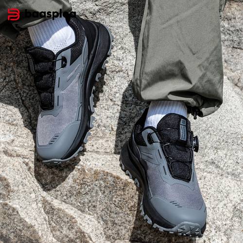 the mens outdoor hiking shoes feature a thick sole design and a convenient rotating structure making them suitable for outdoor sports and daily fashionable casual wear