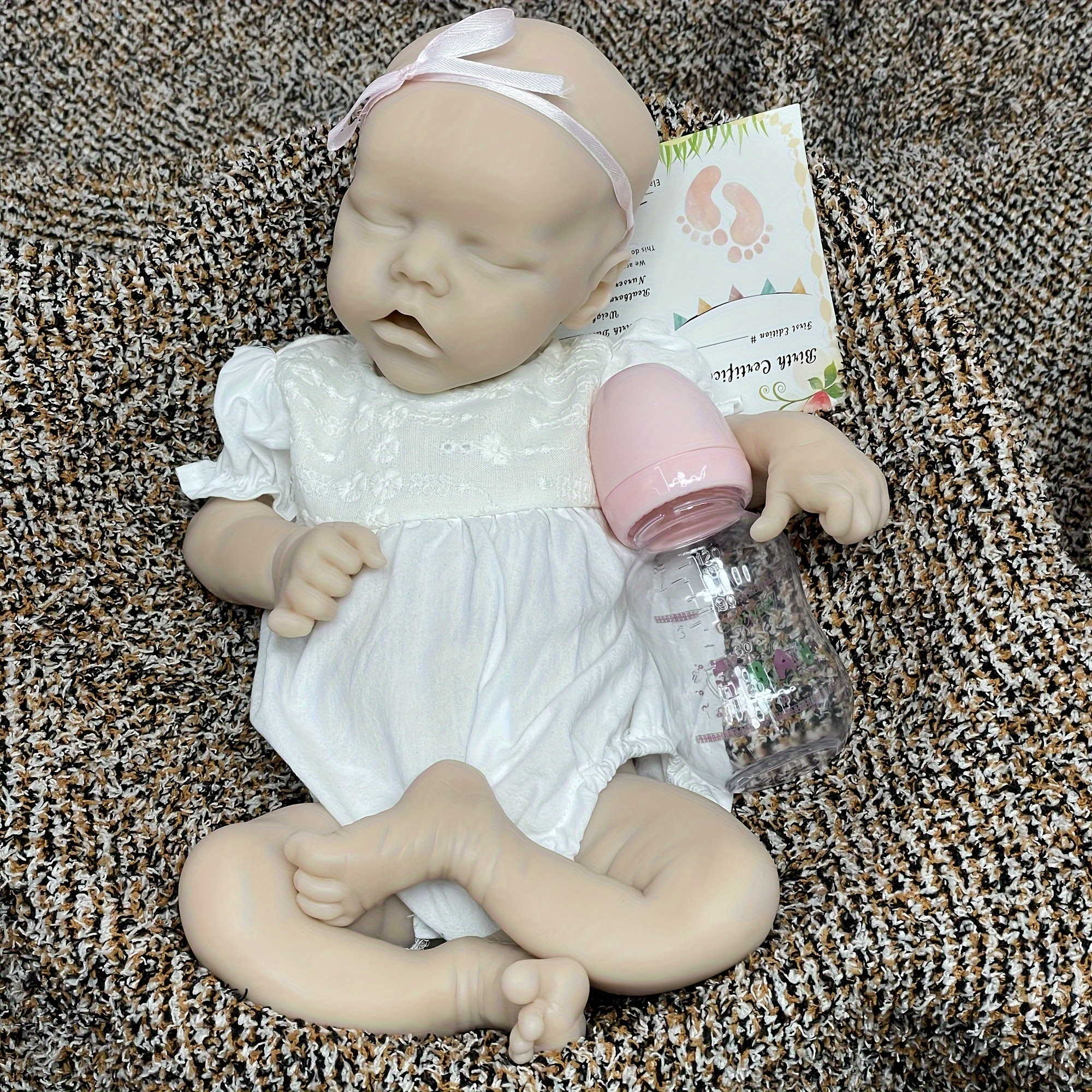 45cm Unpainted All Silicone Girl Twins A Silicone With White Outfits For Bebe s Playmate